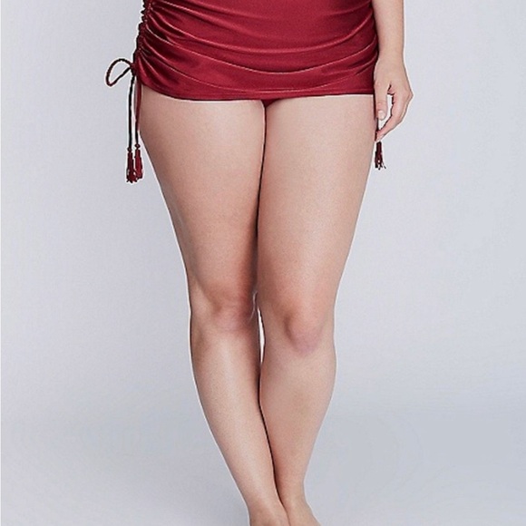 Elegant Lane Bryant Cacique Red Women's Swim Skirt 22 - Picture 1 of 4